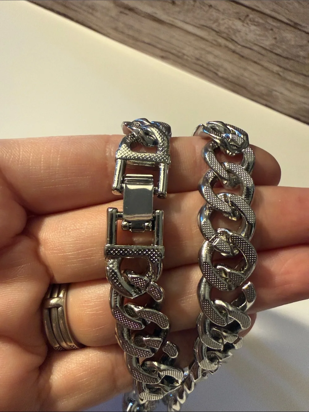 Men's Chunky Silver Rhinestone Iced Out Cuban Link Chain Necklace